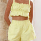 Ruffled Square Neck Cami and Shorts Set - Enfance-Heureuse