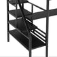 Metal Loft Bed Frame With Desk, No Box Spring Needed,Twin ,Black - Enfance-Heureuse