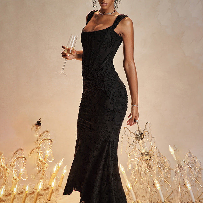 Vestido de noche sexy de Mozision con hombros descubiertos y espalda descubierta para mujer, morado, sin mangas, sin tirantes, fruncido, ajustado, para fiesta y club.