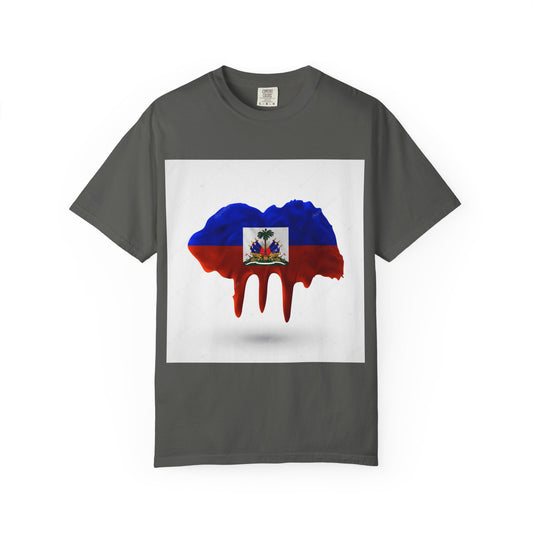 Haiti Flag Drip T-Shirt — Haitian Pride Graphic Tee
