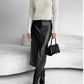 Autumn And Winter European And American Retro Leather Leather Skirt Split Skirt - Enfance-Heureuse