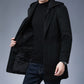 Mens Detachable Hooded Woolen Winter Coat Jacket Mid-Length Single Breasted - Enfance-Heureuse