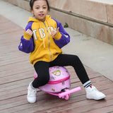 Children's Cute Cartoon Scooter Trolley Case - Enfance-Heureuse
