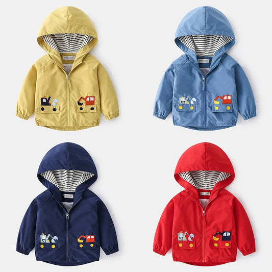 Style occidental dessin animé printemps vêtements garçon veste printemps et automne - Enfance-Heureuse