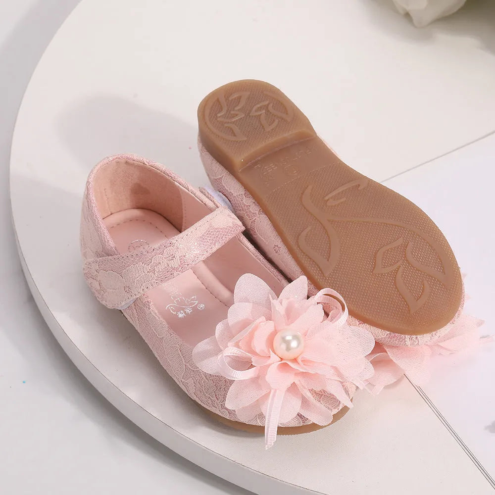 Filles Robe Chaussures Fleur Dentelle Princesse Chaussures