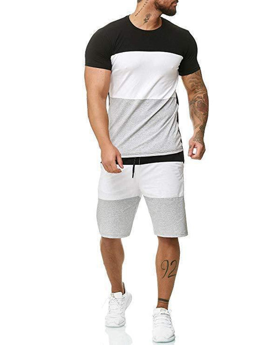 Outdoor Sports and Leisure Color Matching T Sleeve Mens Suit - Enfance-Heureuse