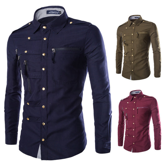 Brand Men Shirt Fashion Design Mens Slim Fit Cotton Dress Shirt Stylish Long Sleeve Shirts Chemise Homme Camisa Masculina - Enfance-Heureuse