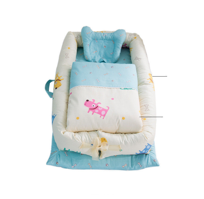 Crib Anti-pressure Newborn Foldable Portable Crib Middle Bed Baby Infant Mattress Bionic Travel Bed - Enfance-Heureuse
