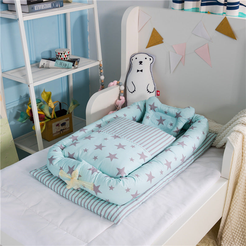 Crib Anti-pressure Newborn Foldable Portable Crib Middle Bed Baby Infant Mattress Bionic Travel Bed - Enfance-Heureuse