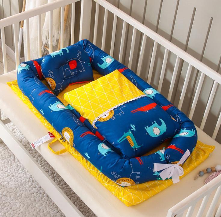 Crib Anti-pressure Newborn Foldable Portable Crib Middle Bed Baby Infant Mattress Bionic Travel Bed - Enfance-Heureuse