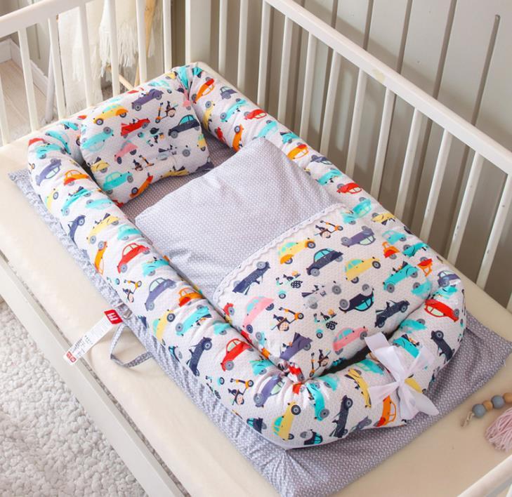 Crib Anti-pressure Newborn Foldable Portable Crib Middle Bed Baby Infant Mattress Bionic Travel Bed - Enfance-Heureuse