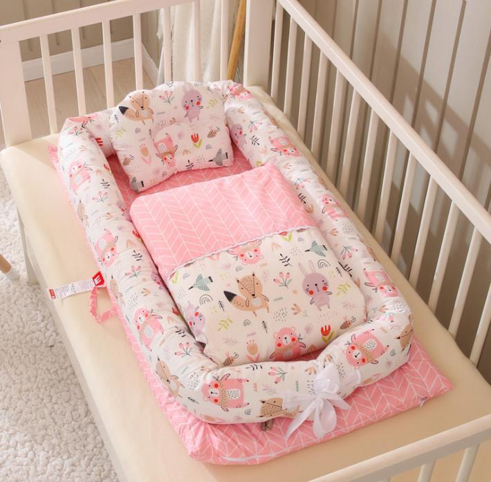 Crib Anti-pressure Newborn Foldable Portable Crib Middle Bed Baby Infant Mattress Bionic Travel Bed - Enfance-Heureuse