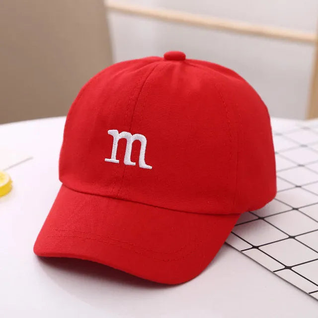 Baseball Cap Boy Letter M Embroidered Children's Cotton Spring and Autumn Hat Cap - Enfance-Heureuse