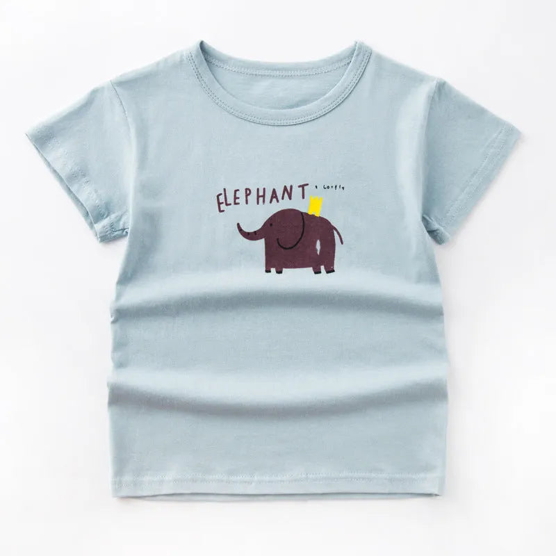 Enfants d'été À Manches Courtes Garçon T-Shirt Coton Basant Top - Enfance-Heureuse