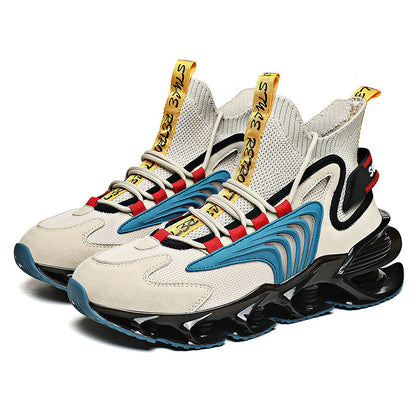 Breathable Fly Woven Mesh High-top Thick-soled Old Shoes Casual Sports Socks Running Shoes - Enfance-Heureuse