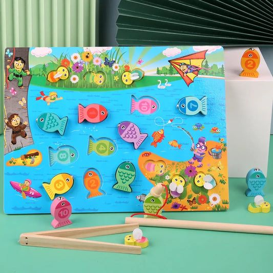 Jouets Educatifs En Bois Montessori Pour Enfants, Planche Occupee, Peche, Maths, Jouet Prescolaire, Cadeau Du Nouvel An - Enfance-Heureuse