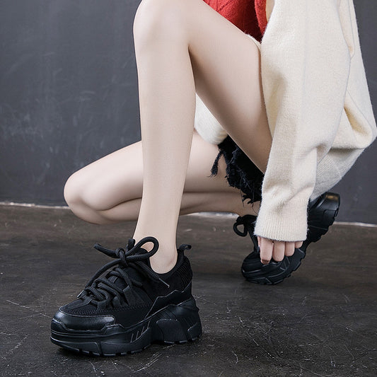 Increased Daddy Shoes White Shoes Women - Enfance-Heureuse