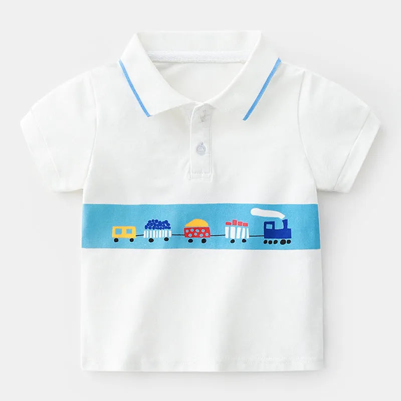 Bande dessinée De Voiture Garçons À Manches Courtes Polo Shirt