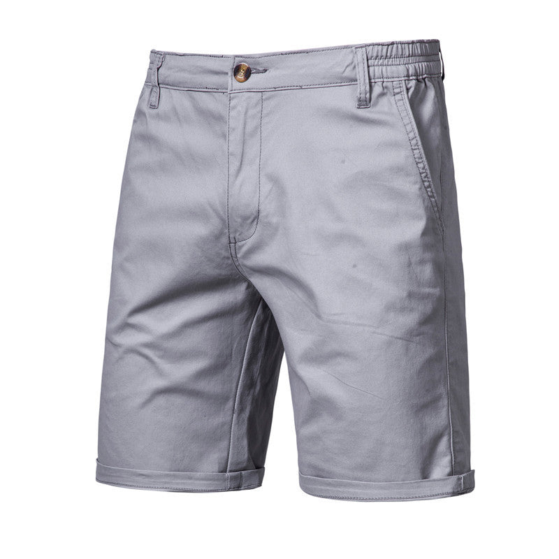 Men's Casual Solid Color Slim Fit Straight Shorts - Enfance-Heureuse
