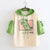 Dinosaur Print Color-Block Five-Point Sleeves - Enfance-Heureuse