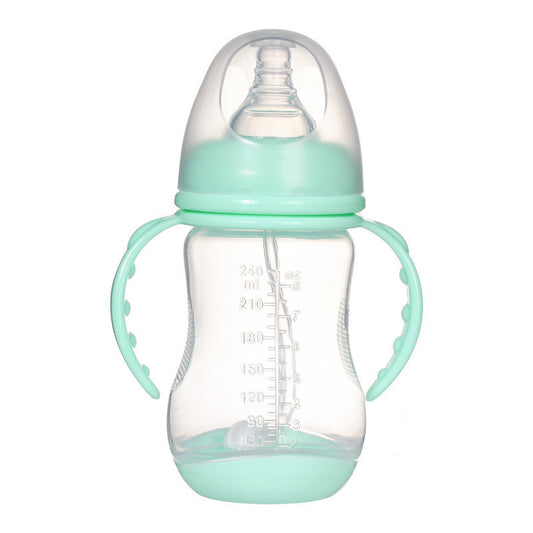 Wide Caliber PP Baby Bottle Anti-colic With Handle Straw Baby Feeding Bottle 180 240ML Optional Bulk - Enfance-Heureuse