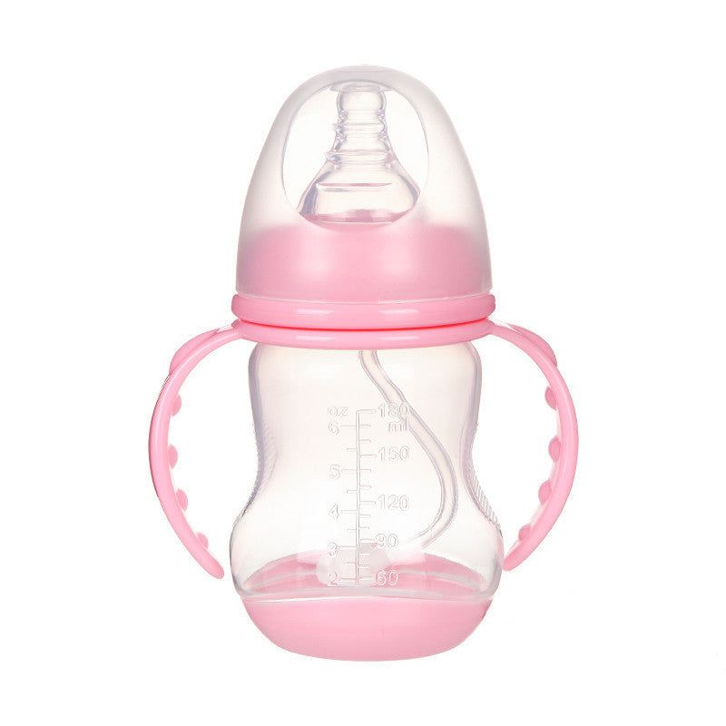 Wide Caliber PP Baby Bottle Anti-colic With Handle Straw Baby Feeding Bottle 180 240ML Optional Bulk - Enfance-Heureuse