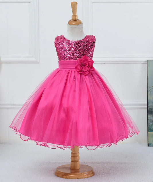 Bébé Sequin Robe Fleur Fille De Mariage Princesse Robe - Enfance-Heureuse