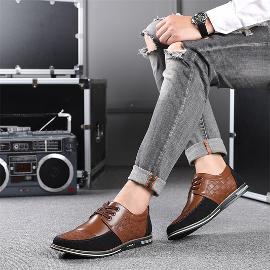 Autumn Men's Casual Shoes 46 Yards Large Size Lace-up Single Shoes Breathable British Driving Shoes Mens Shoes Single Shoes - Enfance-Heureuse