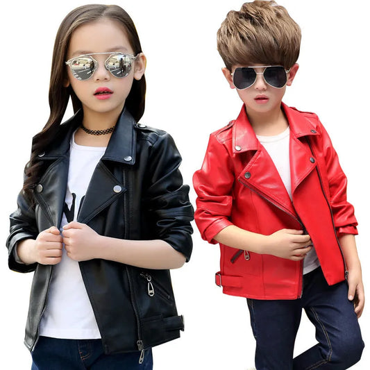 Filles Et Garçons Enfants Coréens En Cuir de Vestes