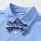 Boys Gentleman Bib Pant Suit Long Sleeve Bow Tie - Enfance-Heureuse