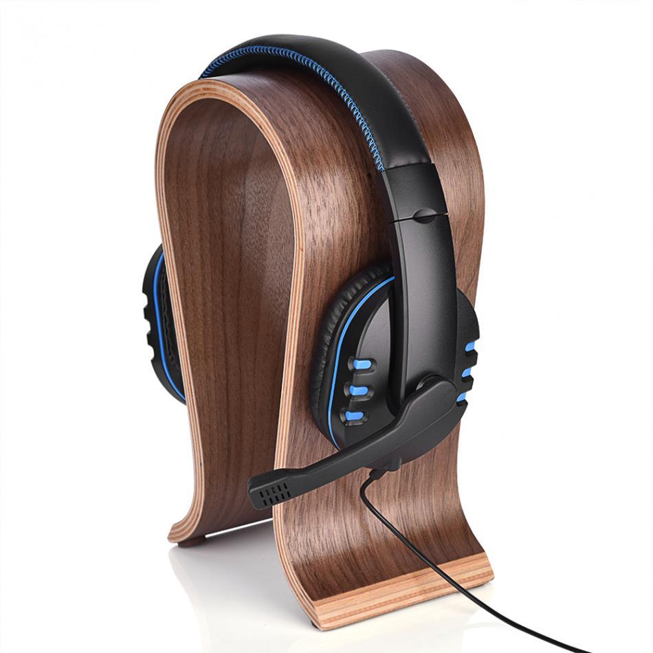 Support d'écouteurs Bluetooth en bois