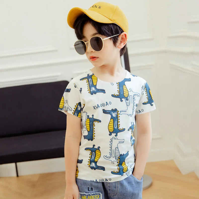 Cartoon Modal Kids Print Short Sleeve - Enfance-Heureuse