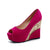 Women Spring Style Platform Wedge Daily Pumps Shoes Fashion Ladies Peep Toe Mixed Color Suede Party High Heel Shoe - Enfance-Heureuse