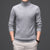 Pure Wool Mens High Neck Warm Sweater Thick Striped Pullover Sweater - Enfance-Heureuse