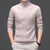 Pure Wool Mens High Neck Warm Sweater Thick Striped Pullover Sweater - Enfance-Heureuse