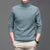 Pure Wool Mens High Neck Warm Sweater Thick Striped Pullover Sweater - Enfance-Heureuse