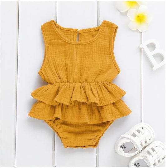 Baby children's clothing striped sleeveless girl pettiskirt - Enfance-Heureuse