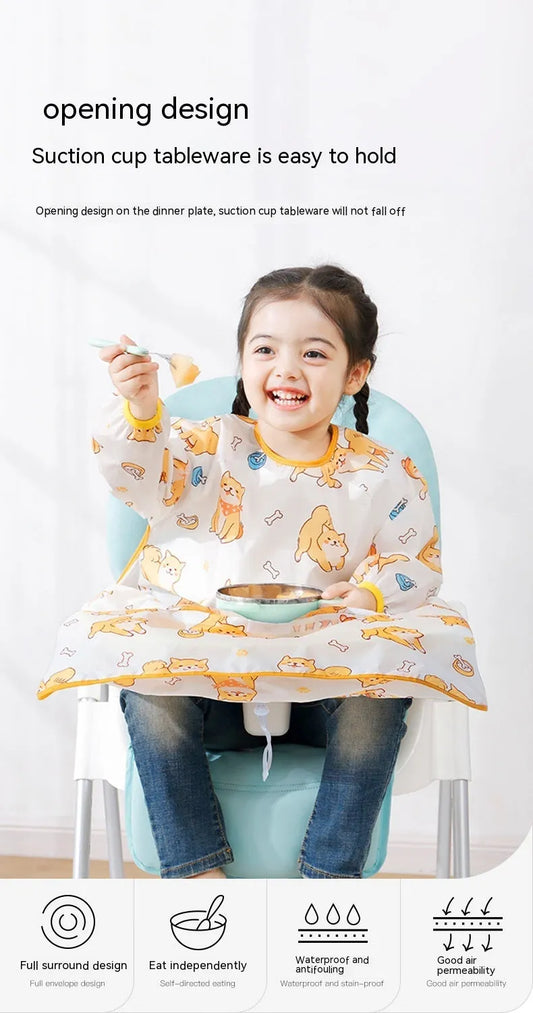 Dining Chair Overclothes Baby Eating Bib Water And Dirt Resistant Baby Food Apron Detachable - Enfance-Heureuse