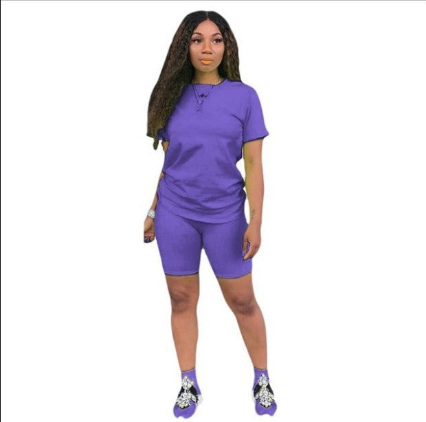 Solid Color Sports Suit Casual Two-piece Suit Women