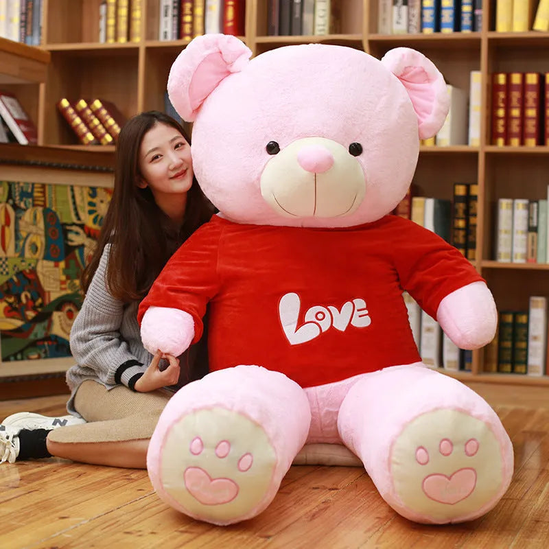 Plush toy ribbon teddy bear doll hugs bear dolls to give girls birthday gifts - Enfance-Heureuse
