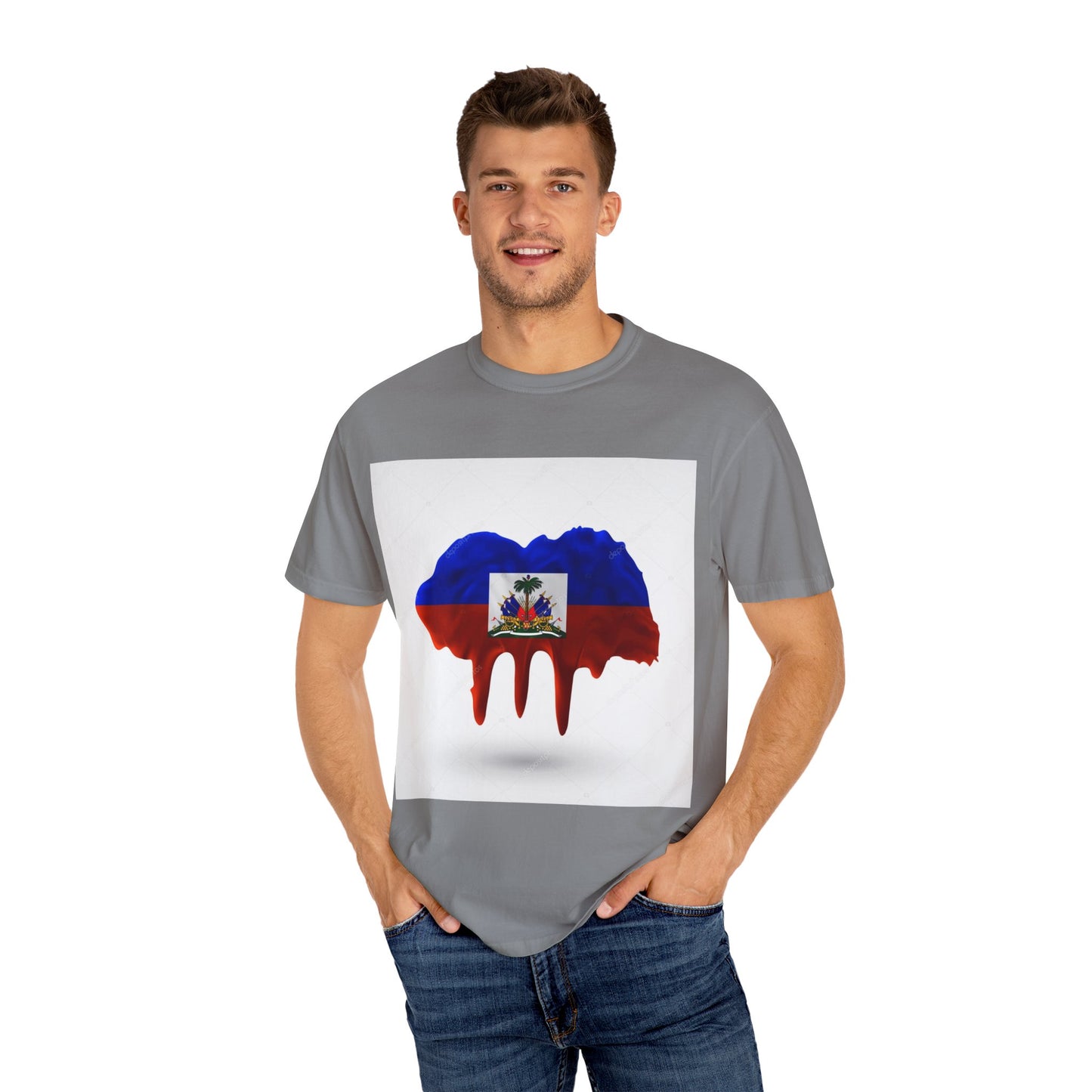 Haiti Flag Drip T-Shirt — Haitian Pride Graphic Tee