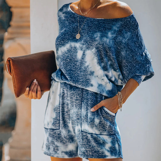 Fashion Printed Round Neck Long Sleeve Casual Suit - Enfance-Heureuse