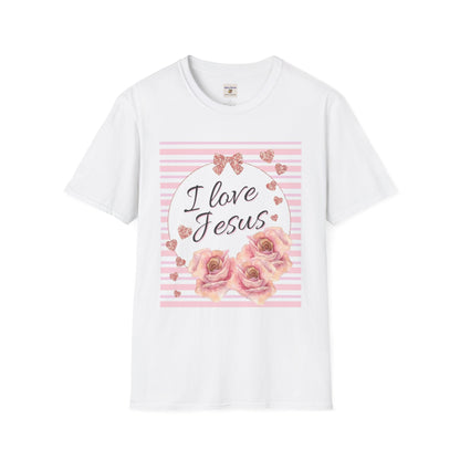 I Love Jesus Floral Unisex T-Shirt - Enfance-Heureuse