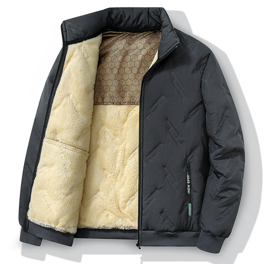New Graphene-design Cotton Coat Winter Warm Thickened Fleece Jacket Fashion Casual Mens Clothing - Enfance-Heureuse