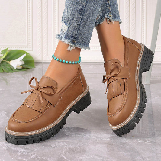 Fashion Buckle Loafers For Women British Style Height-increasing Thick-soled Casual Shoes - Enfance-Heureuse