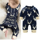 Infant Children's Clothing Cotton Long-sleeved Fawn Print Jumpsuit - Enfance-Heureuse
