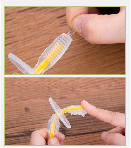 Silicone Baby Toothbrush Kids Teether Training Tool Clear Massager - Enfance-Heureuse