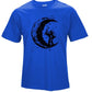 Digging The Moon Print Casual Mens O-neck T Shirts Fashion Men's Tops Men T-shirt Short Sleeve Men Tshirt - Enfance-Heureuse