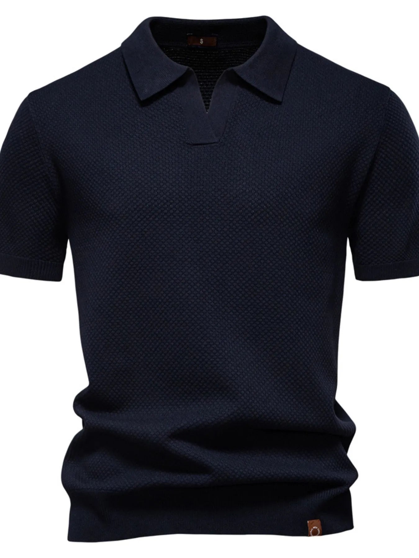 Men's Classic Textured Short Sleeve Polo Shirt - Enfance-Heureuse