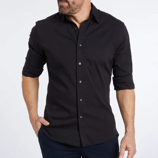 Long Sleeve Zipper Shirt With Button Design Fashion Lapel Tops For Mens Clothing - Enfance-Heureuse